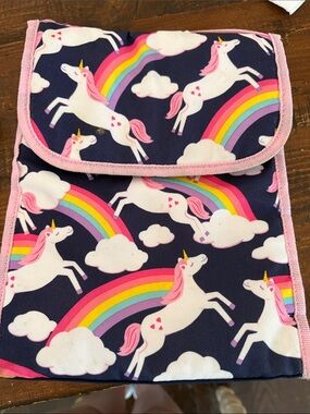 Pottery Barn Unicorn Rainbow Kids Lunch Bag - Pink/Navy